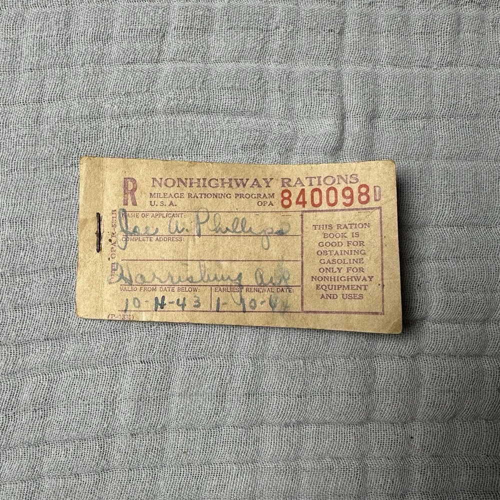 Vintage WW2 U.S.A Non Highway rations Mileage Stamp Book All  Intact Unused